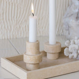 MARBLE candleholder in sand, small, Mette Ditmer