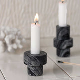 MARBLE candleholder in black / grey, small, Mette Ditmer