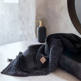MOROCCO bath mat in black and grey cotton, Mette Ditmer